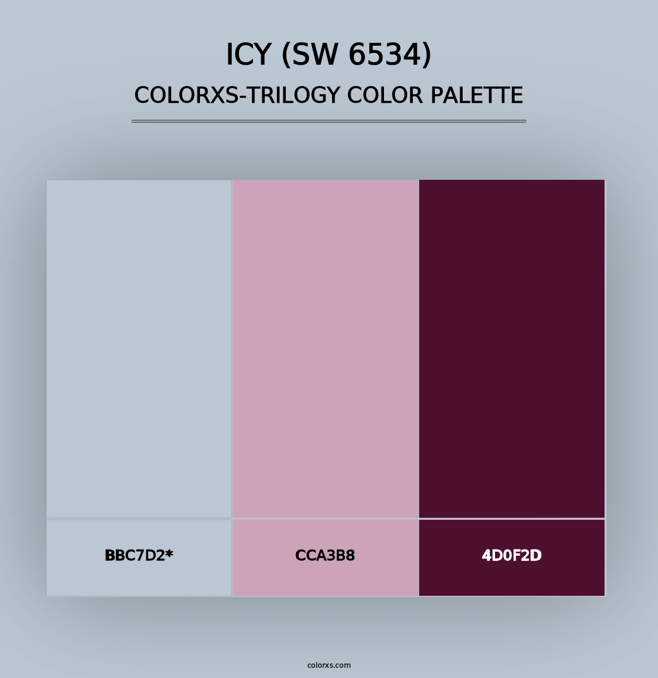 Sherwin Williams Icy (SW 6534) Paint coordinating colors and palettes ...