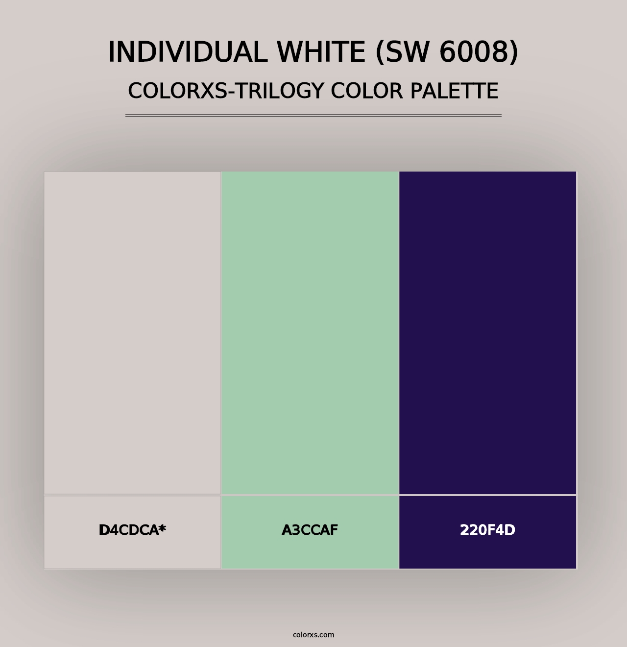 Individual White (SW 6008) - Colorxs Trilogy Palette