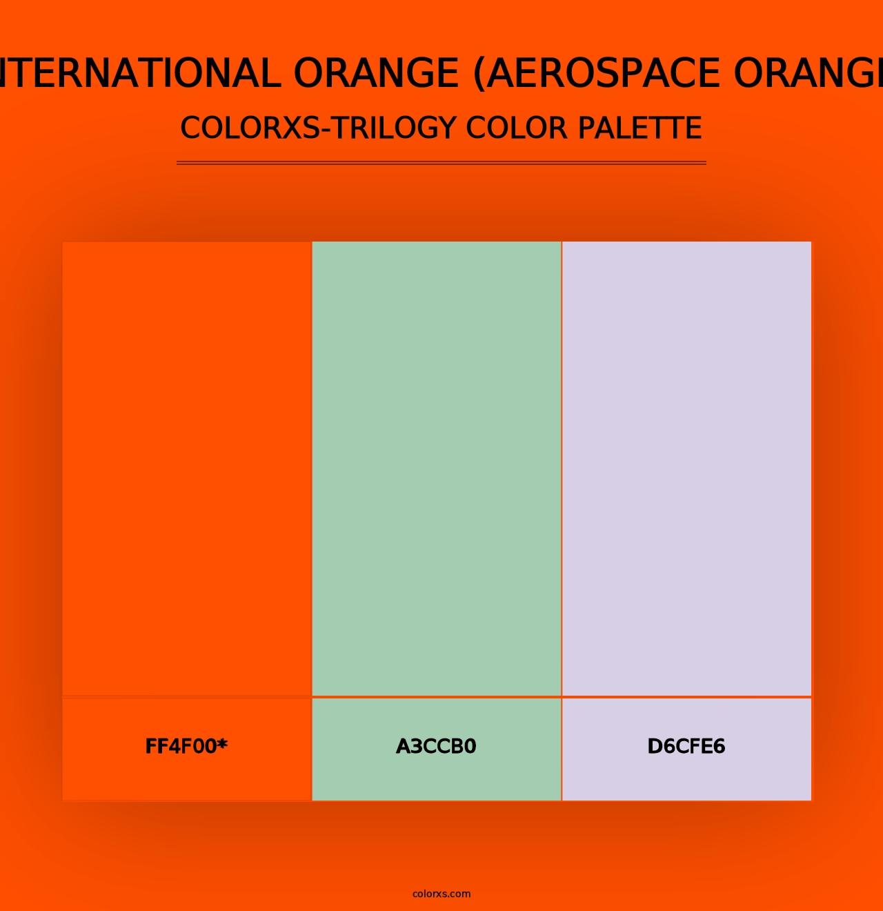 International Orange (Aerospace Orange) - Colorxs Trilogy Palette