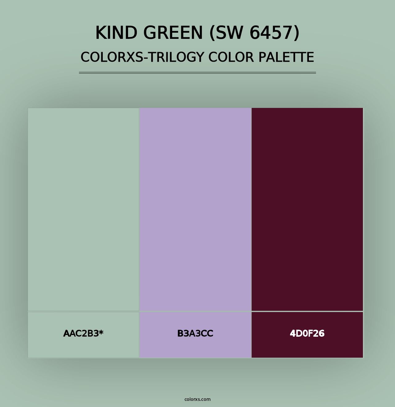 Kind Green (SW 6457) - Colorxs Trilogy Palette