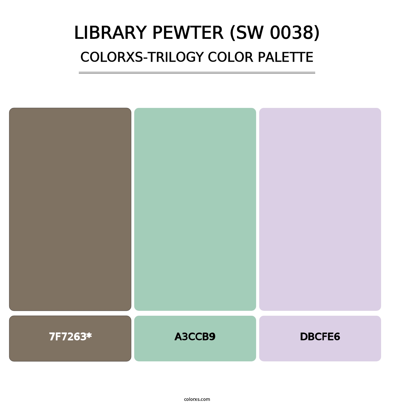 Library Pewter (SW 0038) - Colorxs Trilogy Palette