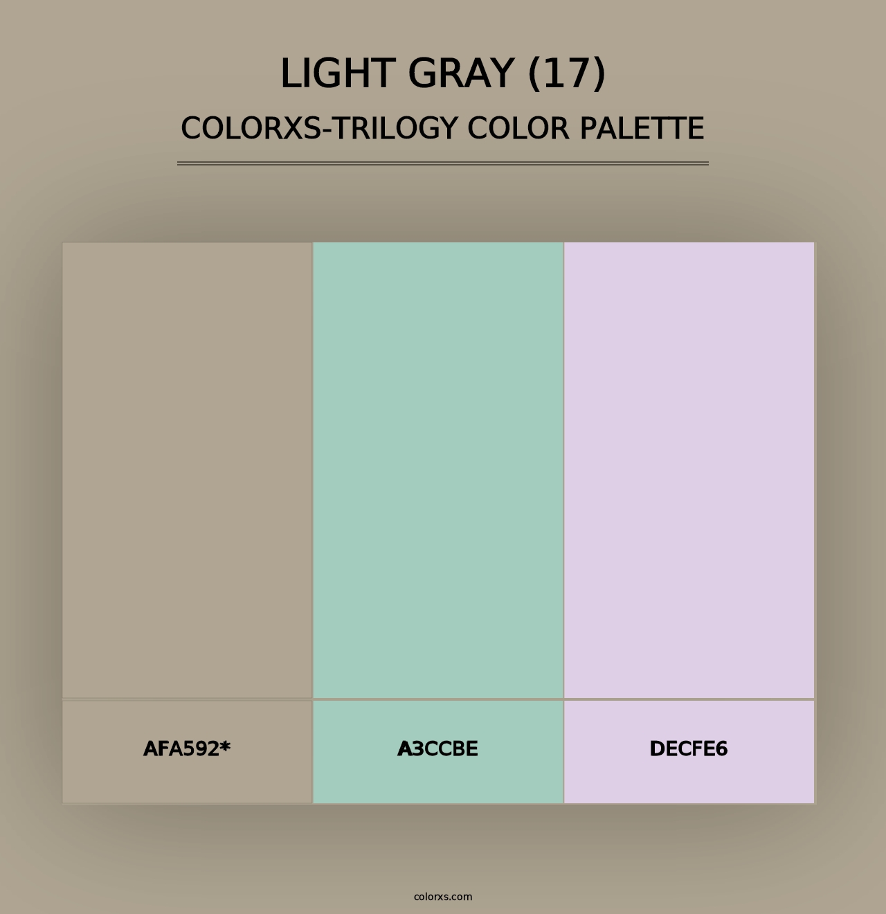 Light Gray (17) - Colorxs Trilogy Palette