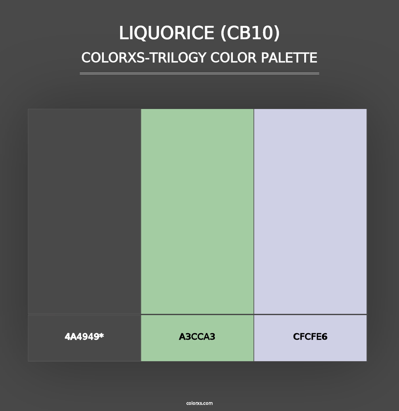 Liquorice (CB10) - Colorxs Trilogy Palette