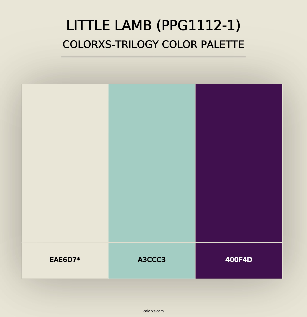 Little Lamb (PPG1112-1) - Colorxs Trilogy Palette