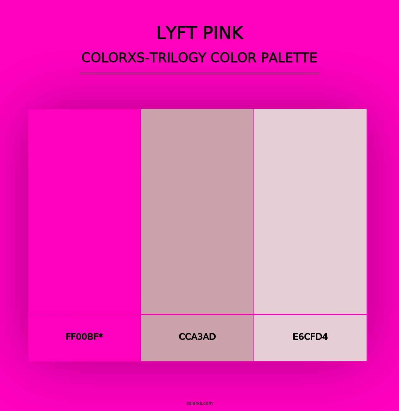 Lyft Pink - Colorxs Trilogy Palette