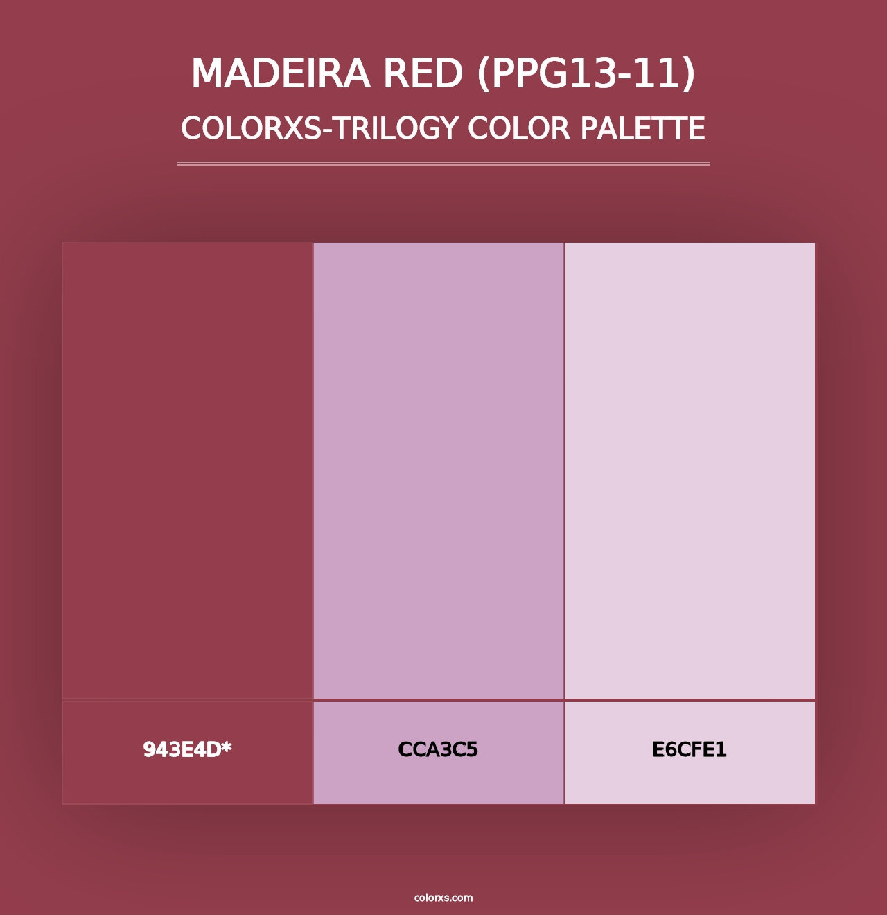 Madeira Red (PPG13-11) - Colorxs Trilogy Palette