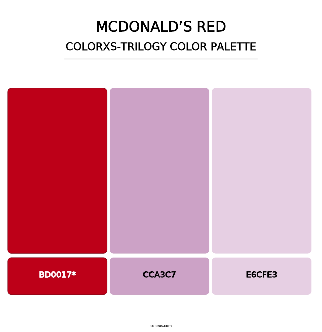 McDonald’s Red - Colorxs Trilogy Palette