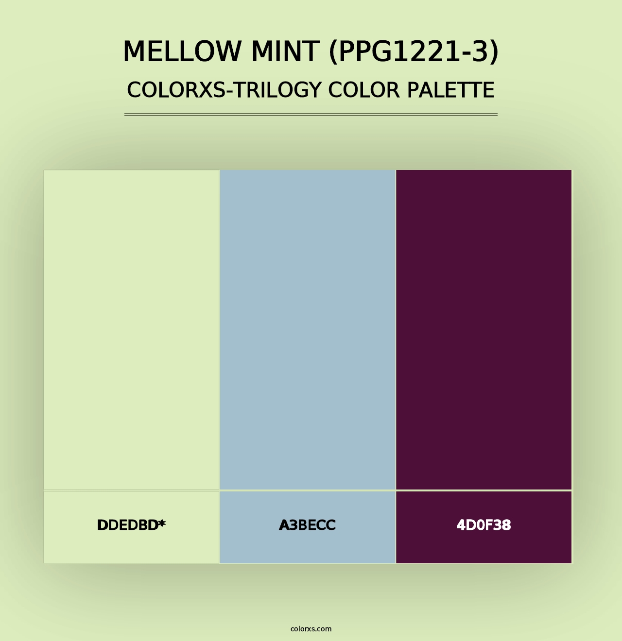 Mellow Mint (PPG1221-3) - Colorxs Trilogy Palette