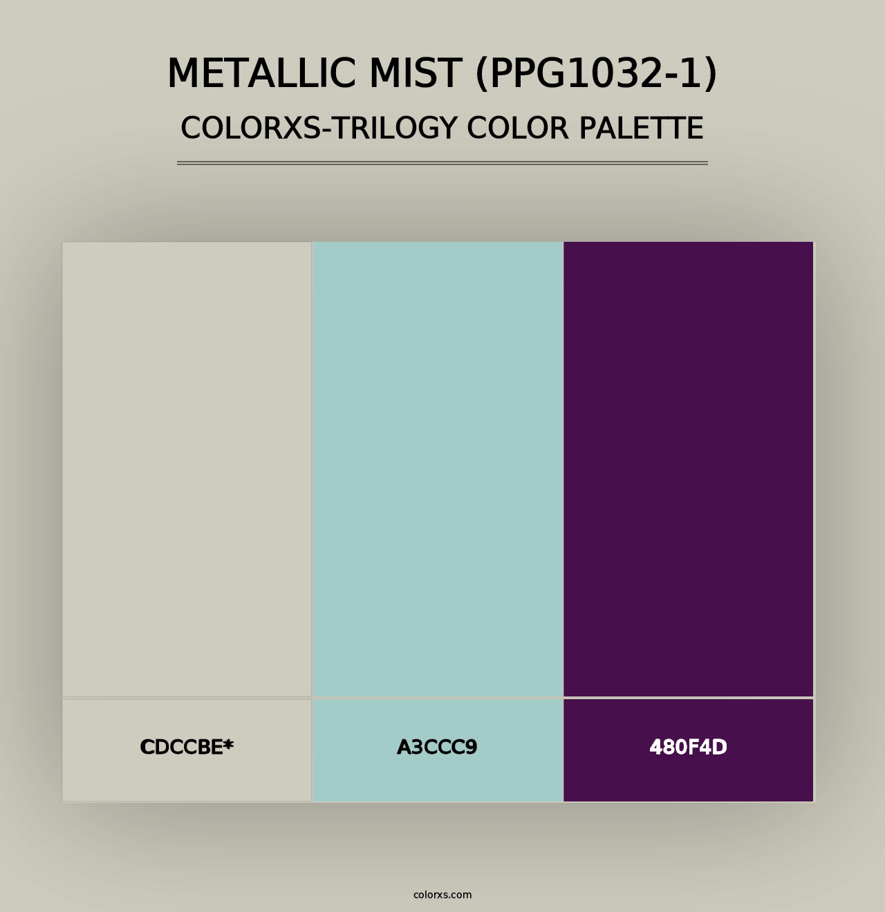 Metallic Mist (PPG1032-1) - Colorxs Trilogy Palette