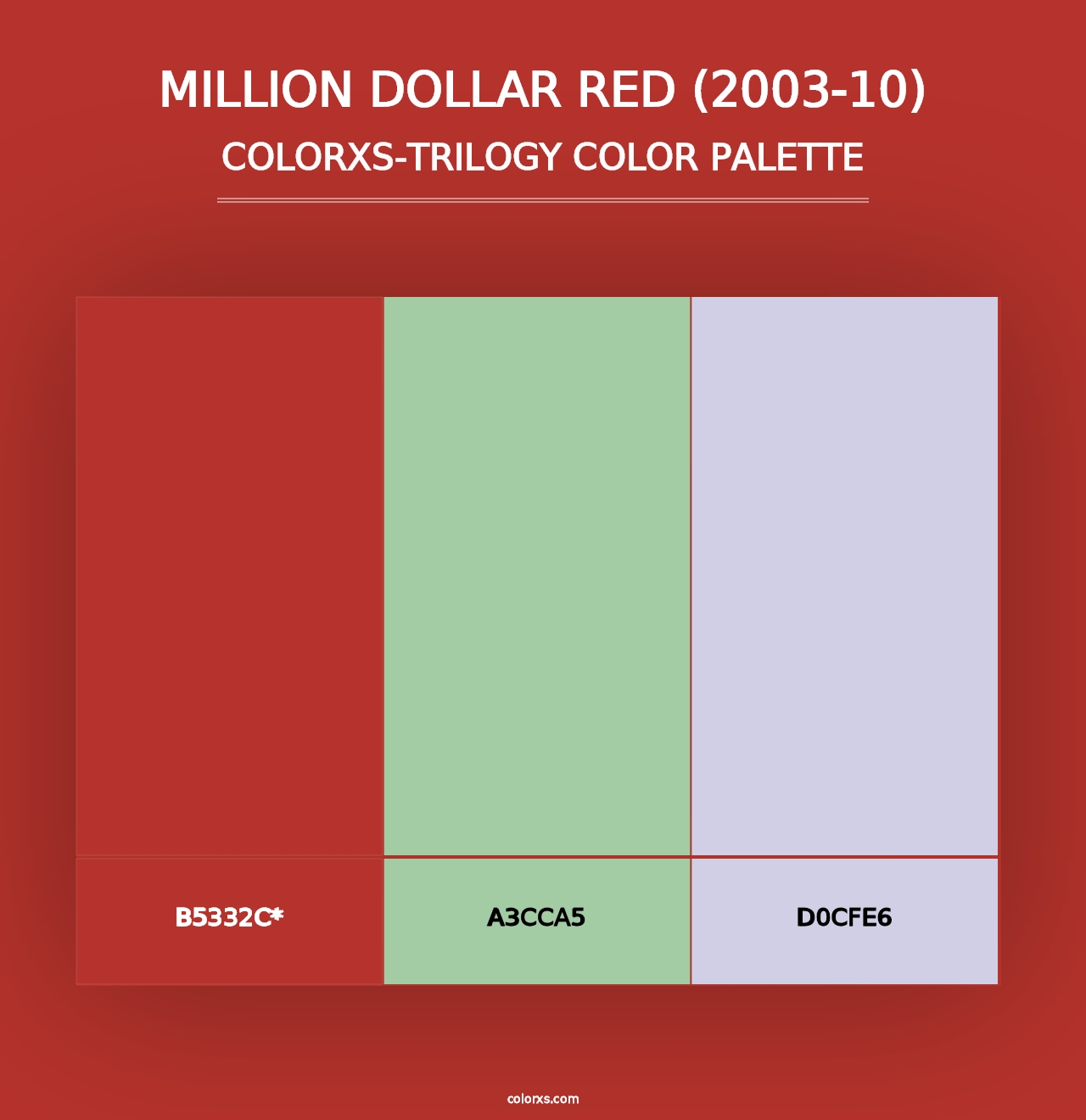 Million Dollar Red (2003-10) - Colorxs Trilogy Palette