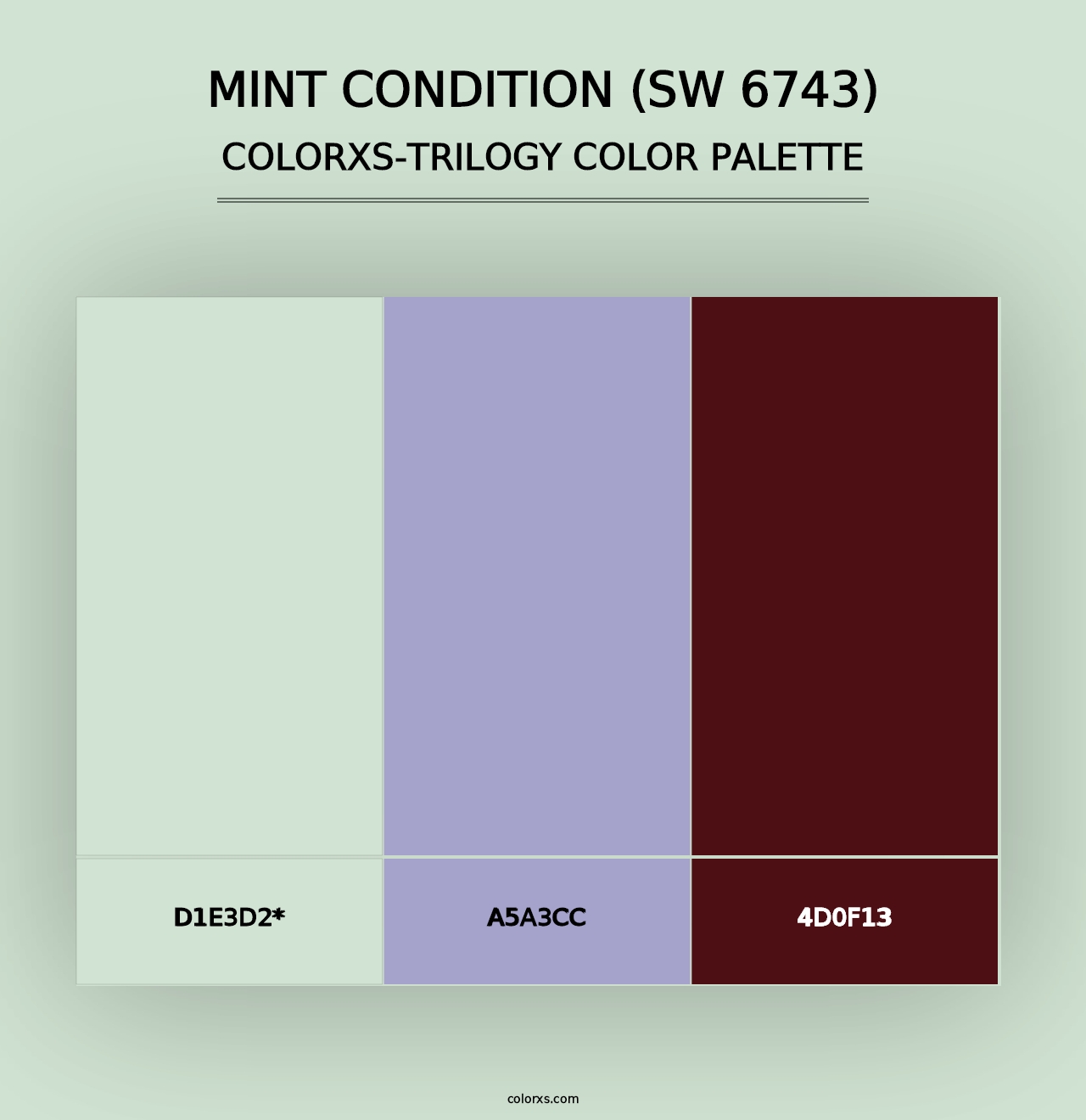 Mint Condition (SW 6743) - Colorxs Trilogy Palette