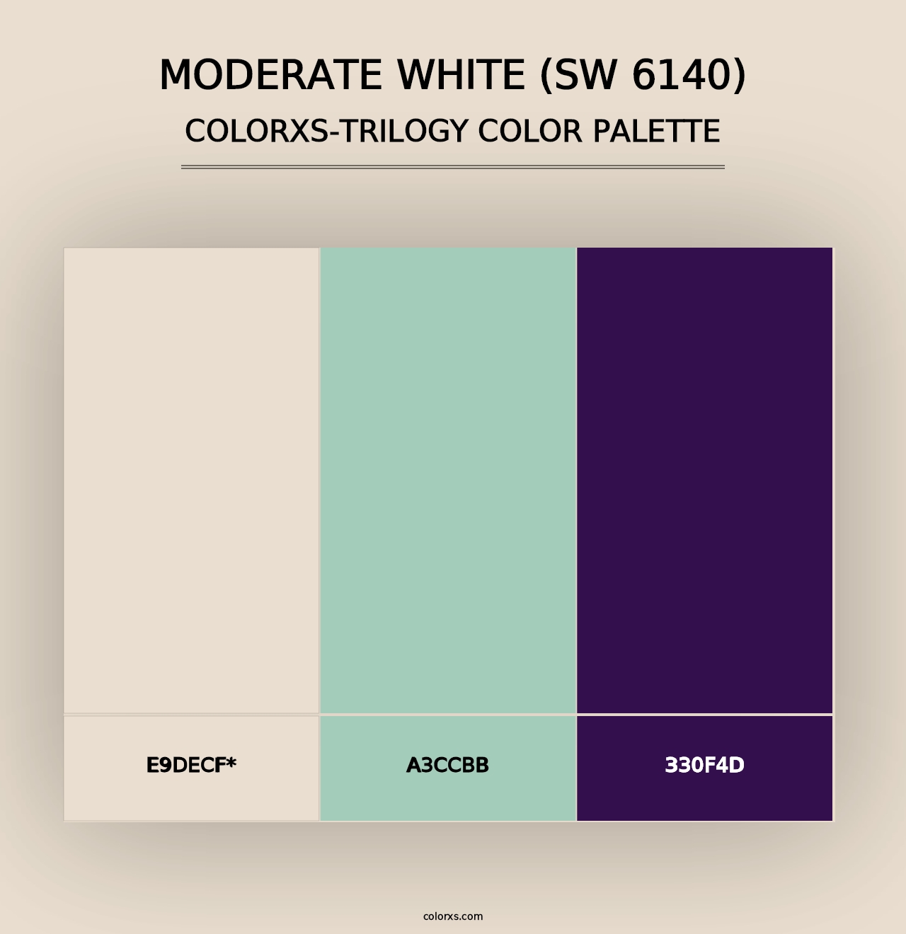 Moderate White (SW 6140) - Colorxs Trilogy Palette