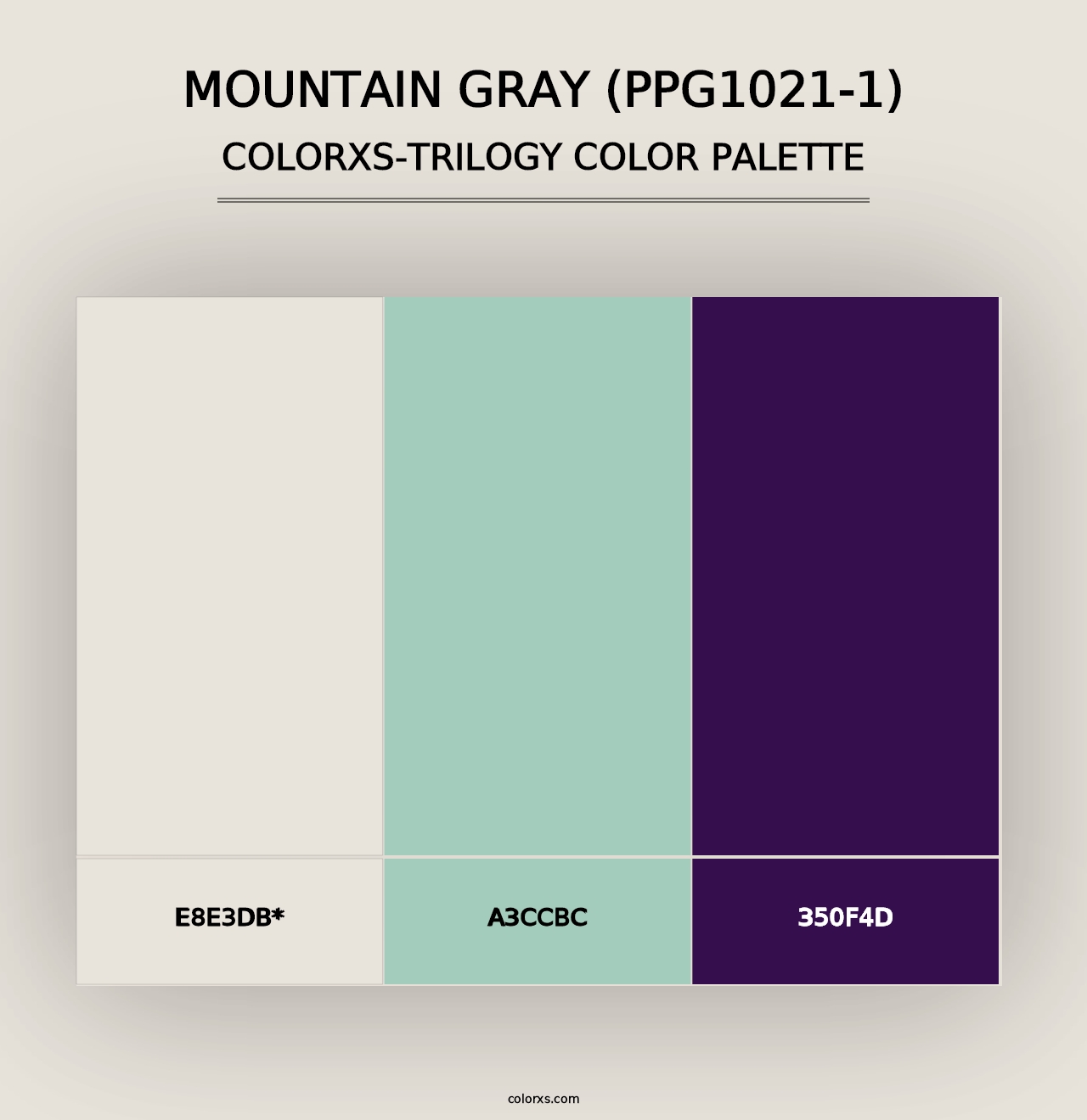 Mountain Gray (PPG1021-1) - Colorxs Trilogy Palette