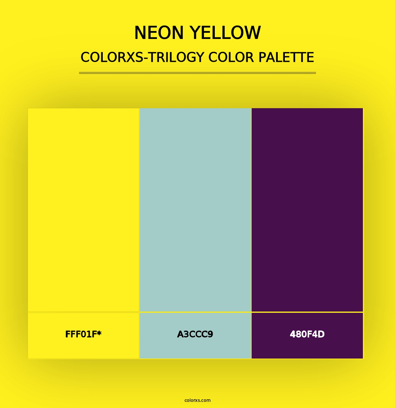 Neon Yellow - Colorxs Trilogy Palette