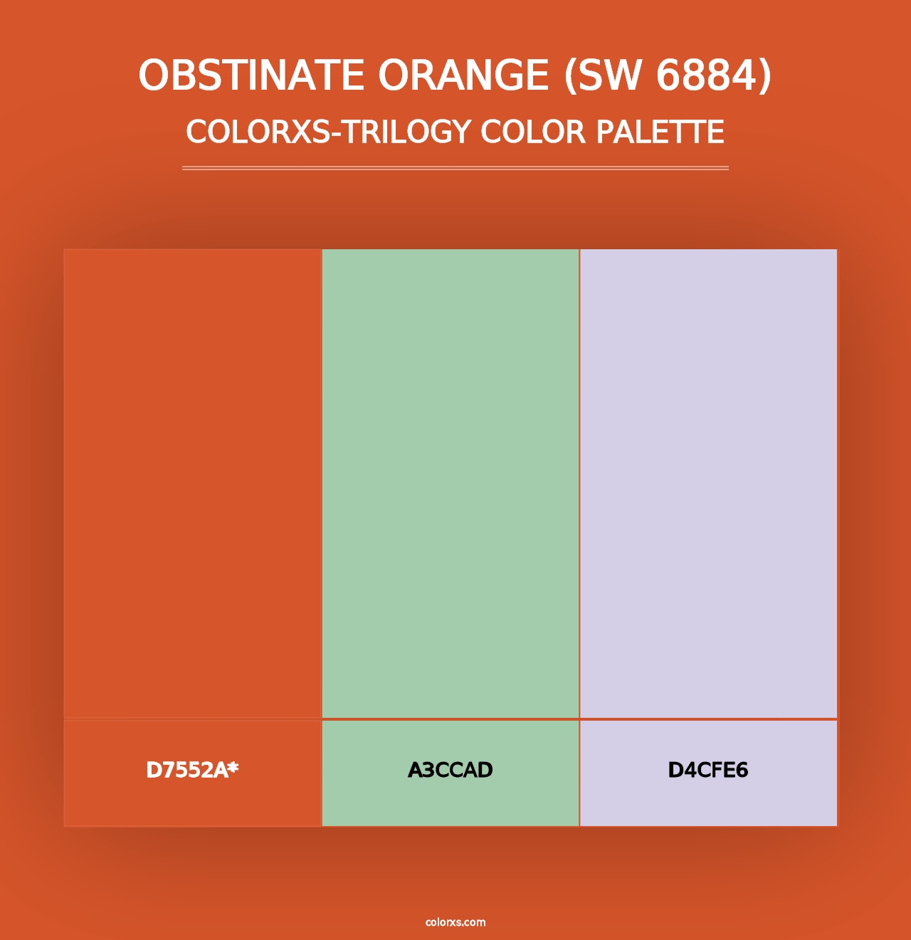 Obstinate Orange (SW 6884) - Colorxs Trilogy Palette