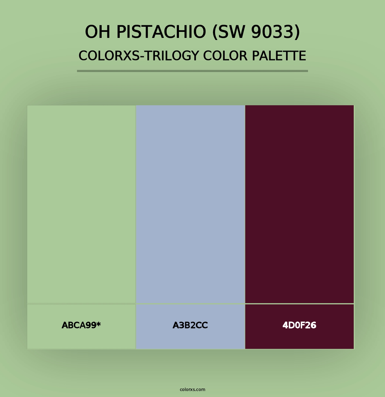 Oh Pistachio (SW 9033) - Colorxs Trilogy Palette