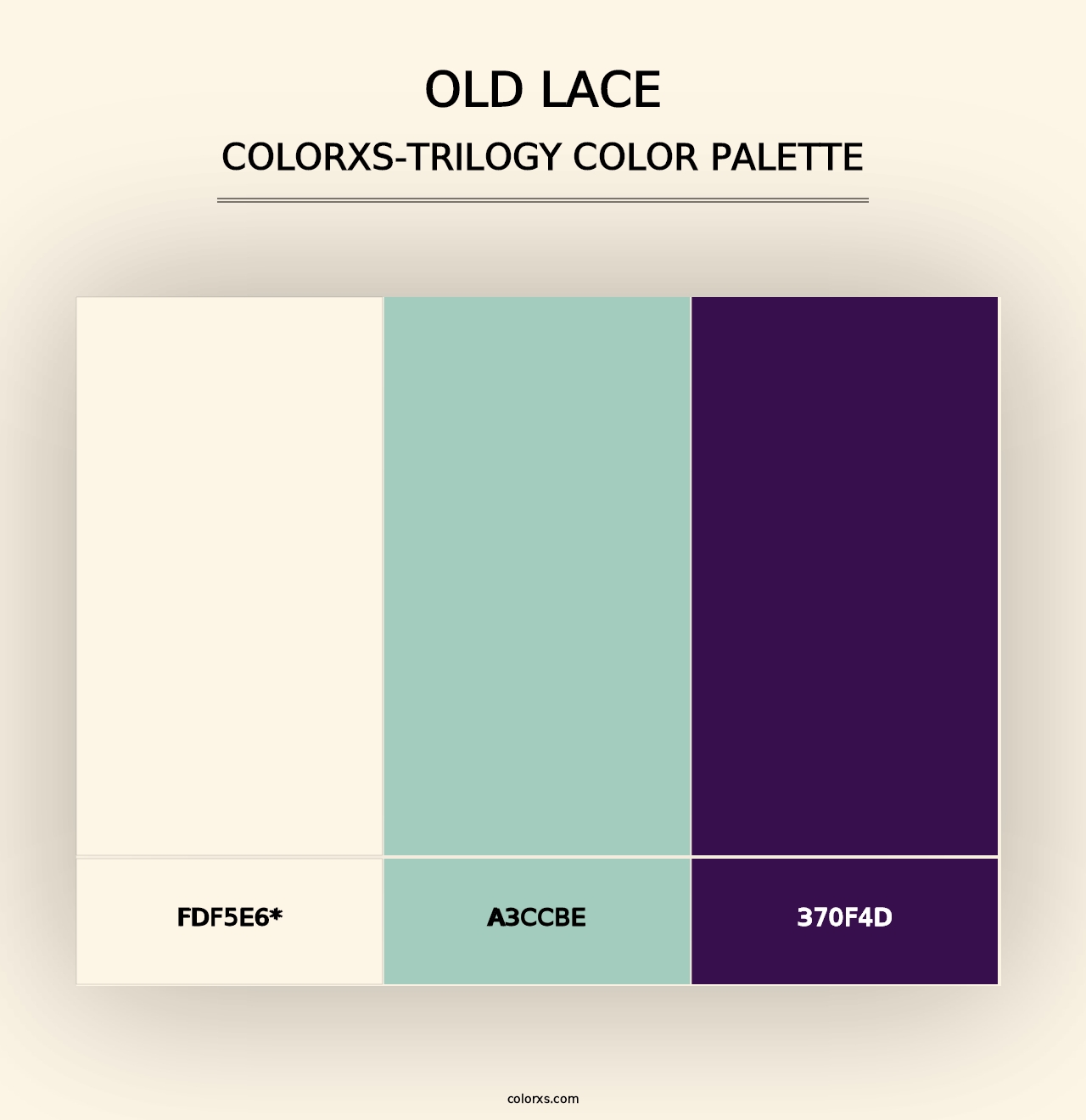 Old lace - Colorxs Trilogy Palette