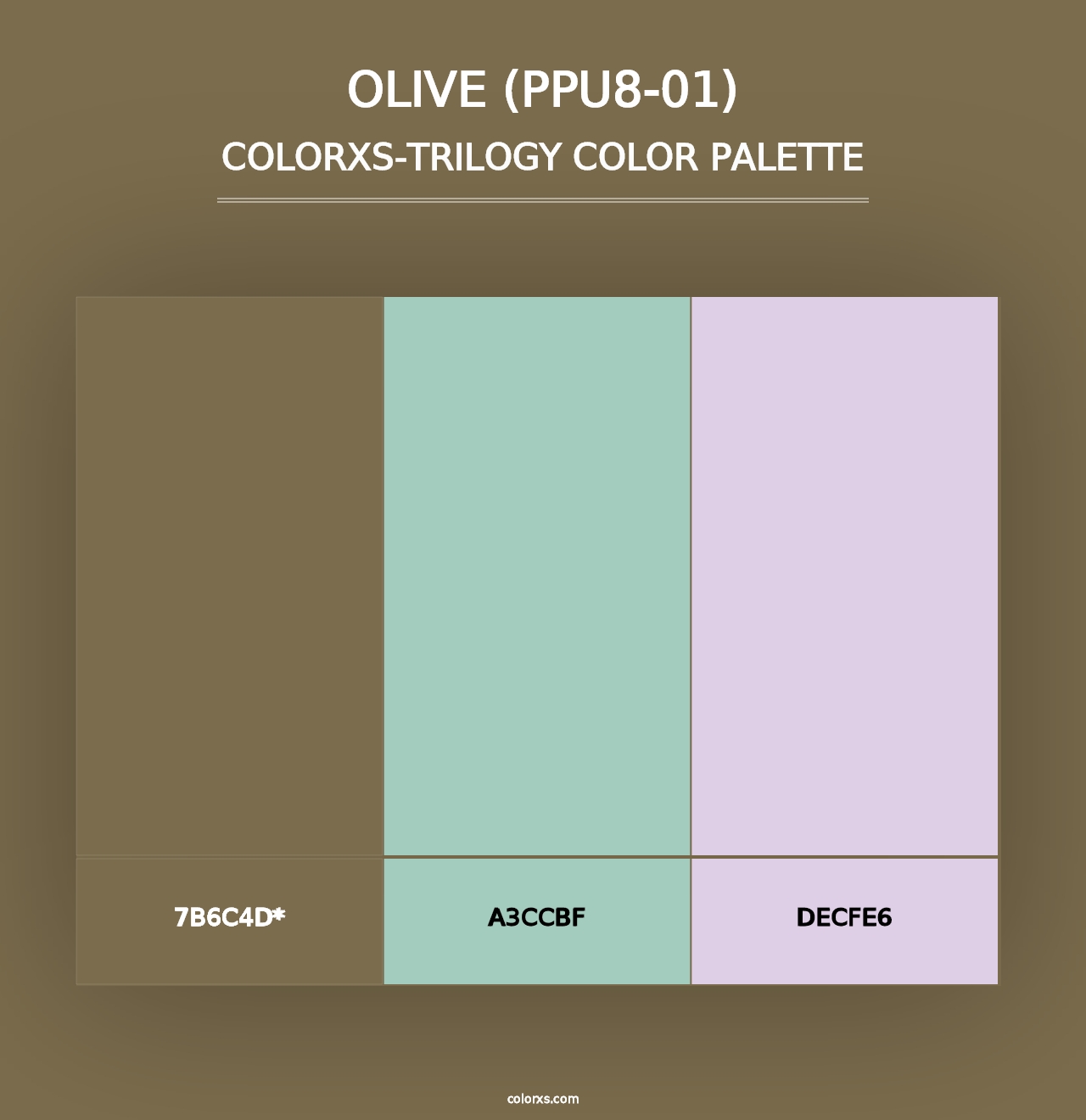 Olive (PPU8-01) - Colorxs Trilogy Palette