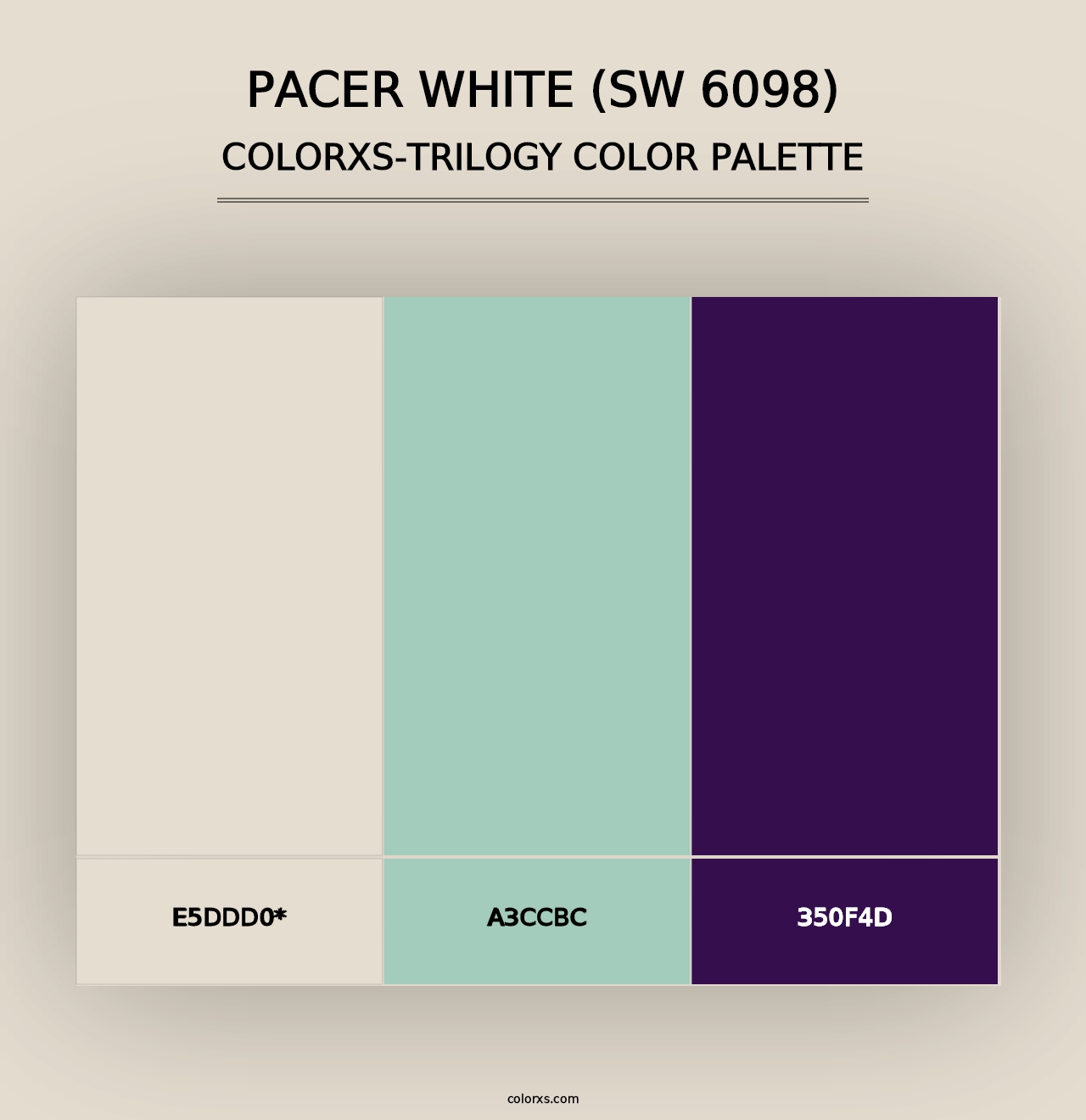 Pacer White (SW 6098) - Colorxs Trilogy Palette