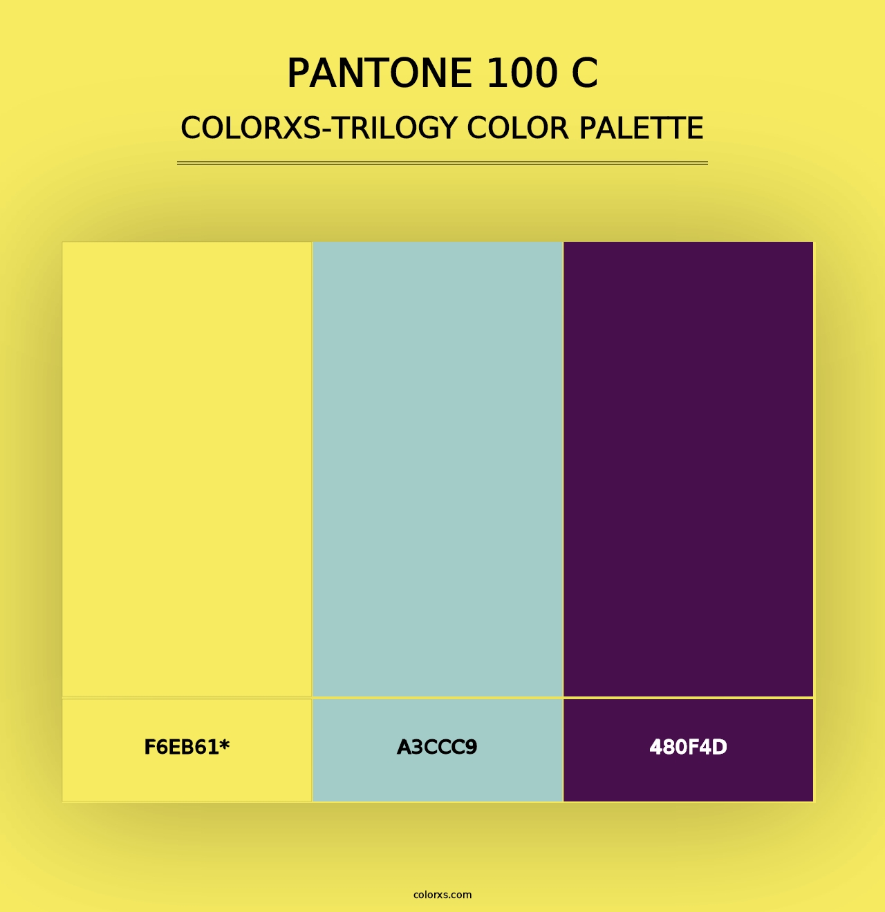 PANTONE 100 C - Colorxs Trilogy Palette