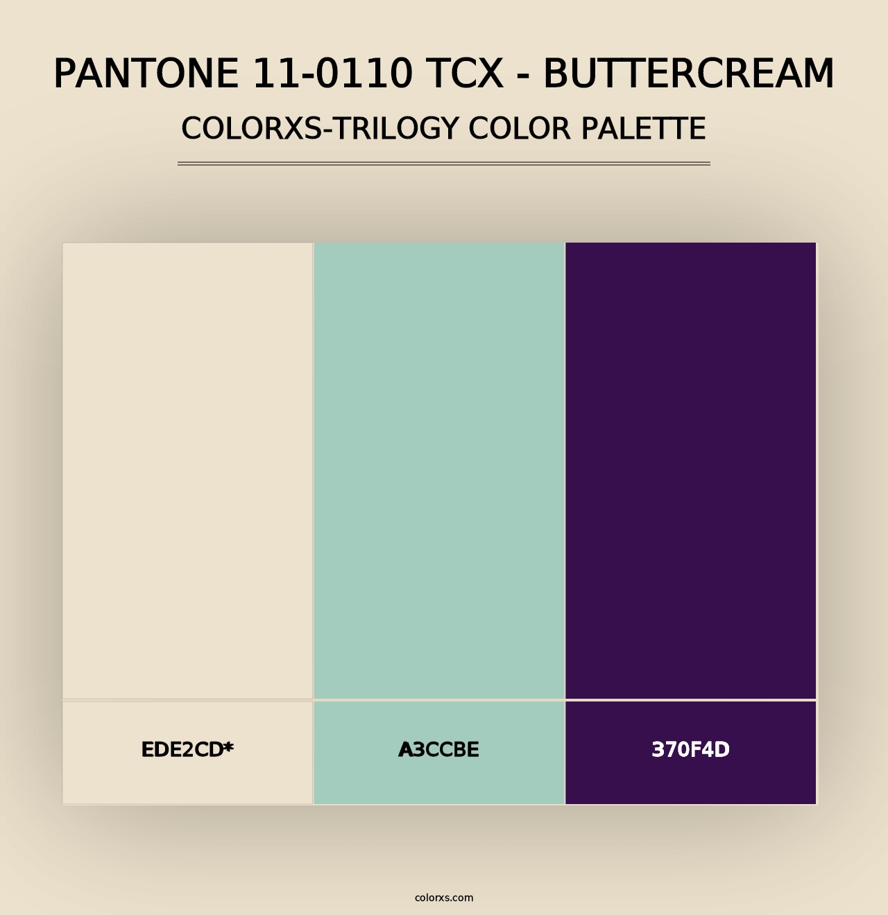 PANTONE 11-0110 TCX - Buttercream - Colorxs Trilogy Palette