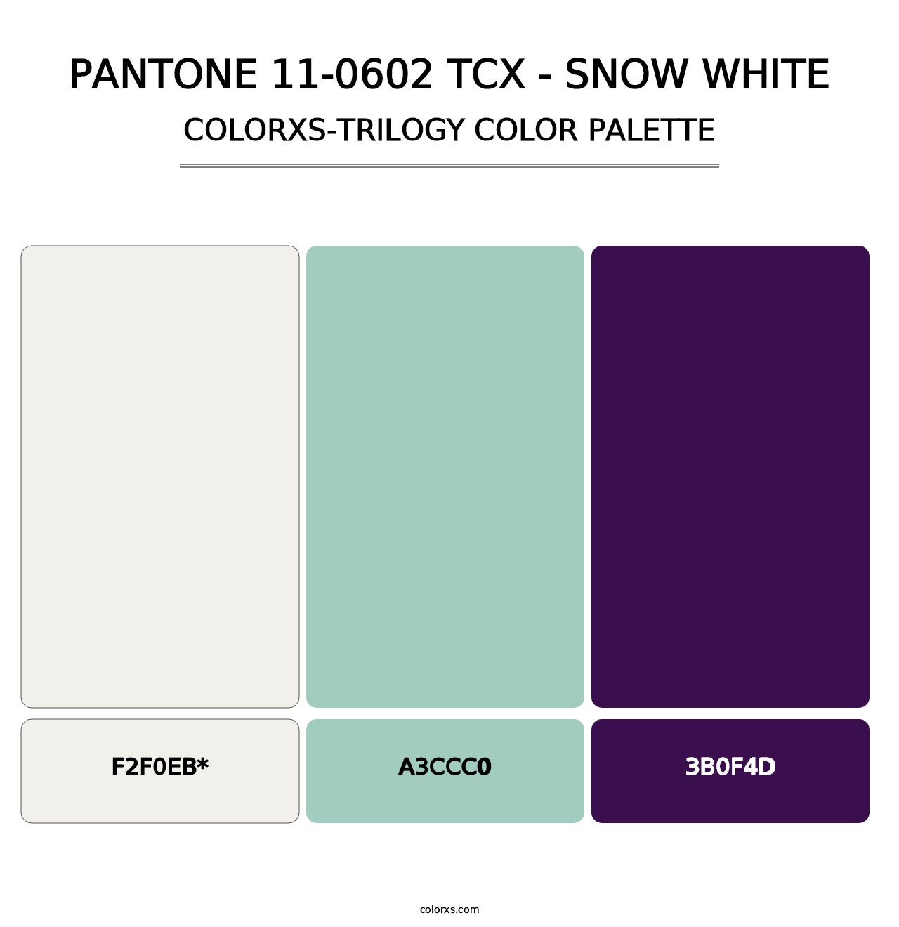 PANTONE 11-0602 TCX - Snow White - Colorxs Trilogy Palette