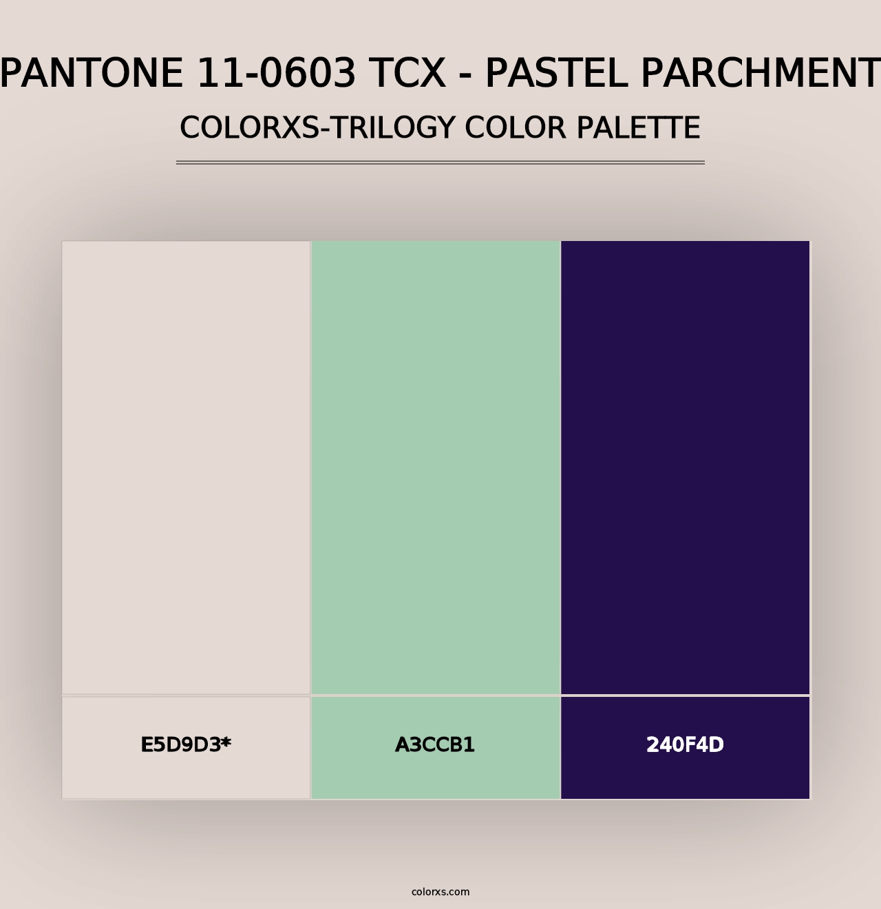 PANTONE 11-0603 TCX - Pastel Parchment - Colorxs Trilogy Palette