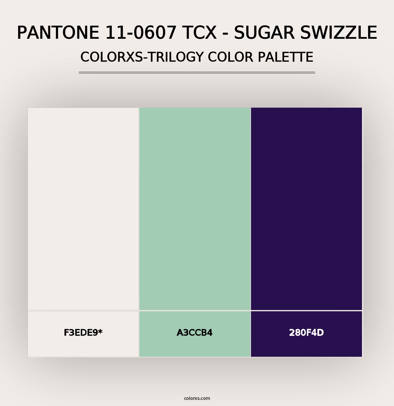 PANTONE 11-0607 TCX - Sugar Swizzle - Colorxs Trilogy Palette