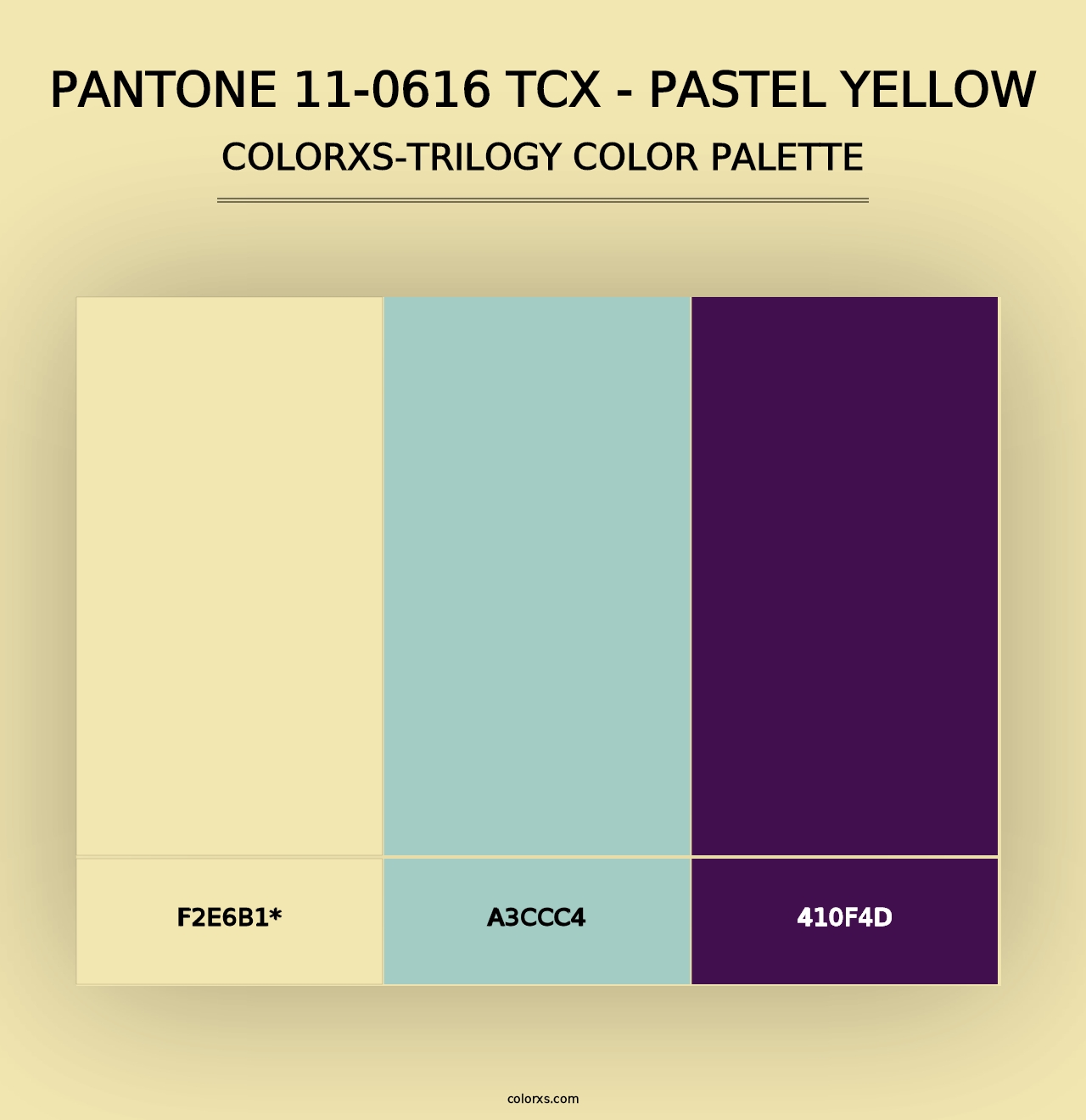 PANTONE 11-0616 TCX - Pastel Yellow - Colorxs Trilogy Palette