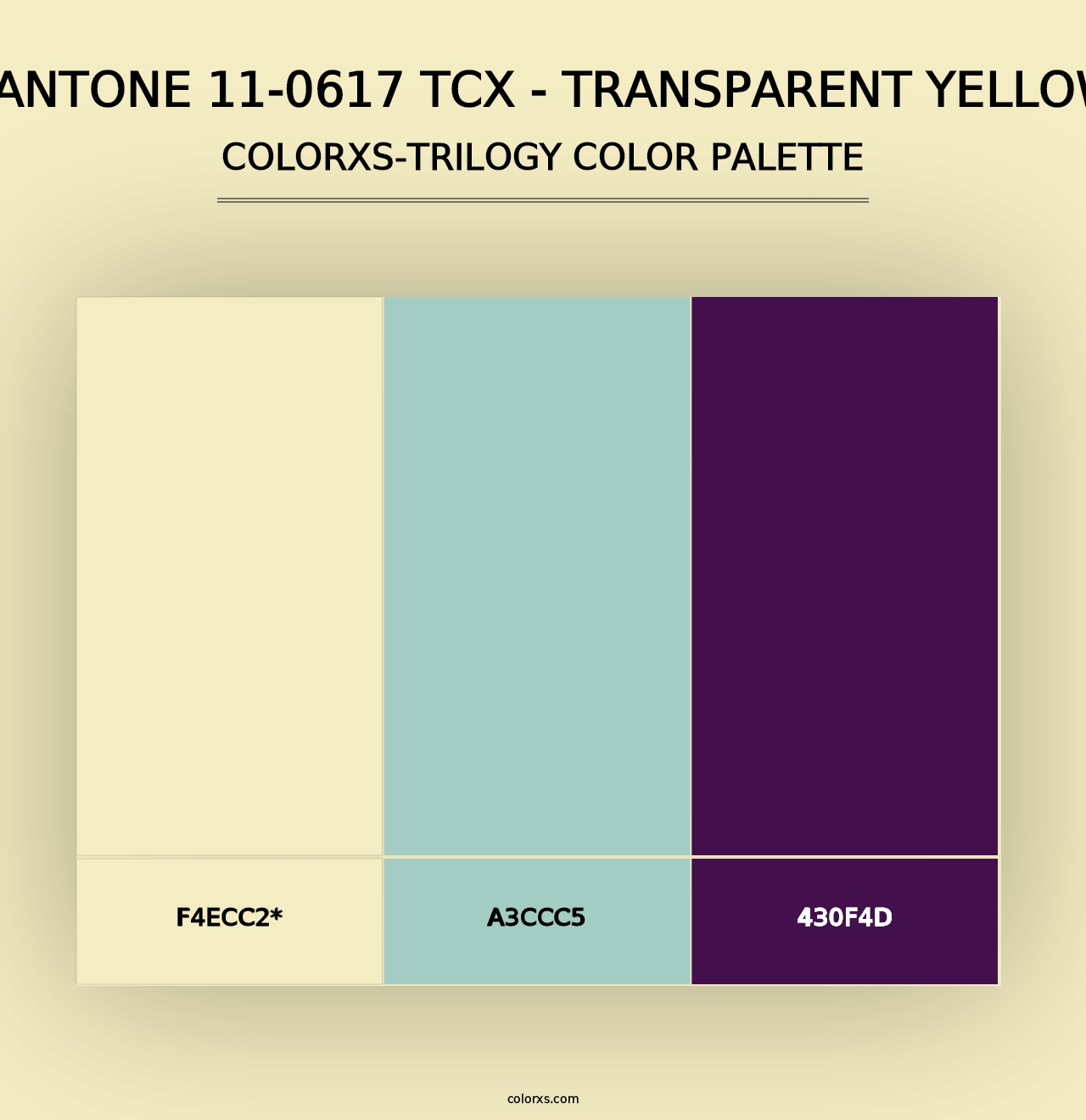 PANTONE 11-0617 TCX - Transparent Yellow - Colorxs Trilogy Palette