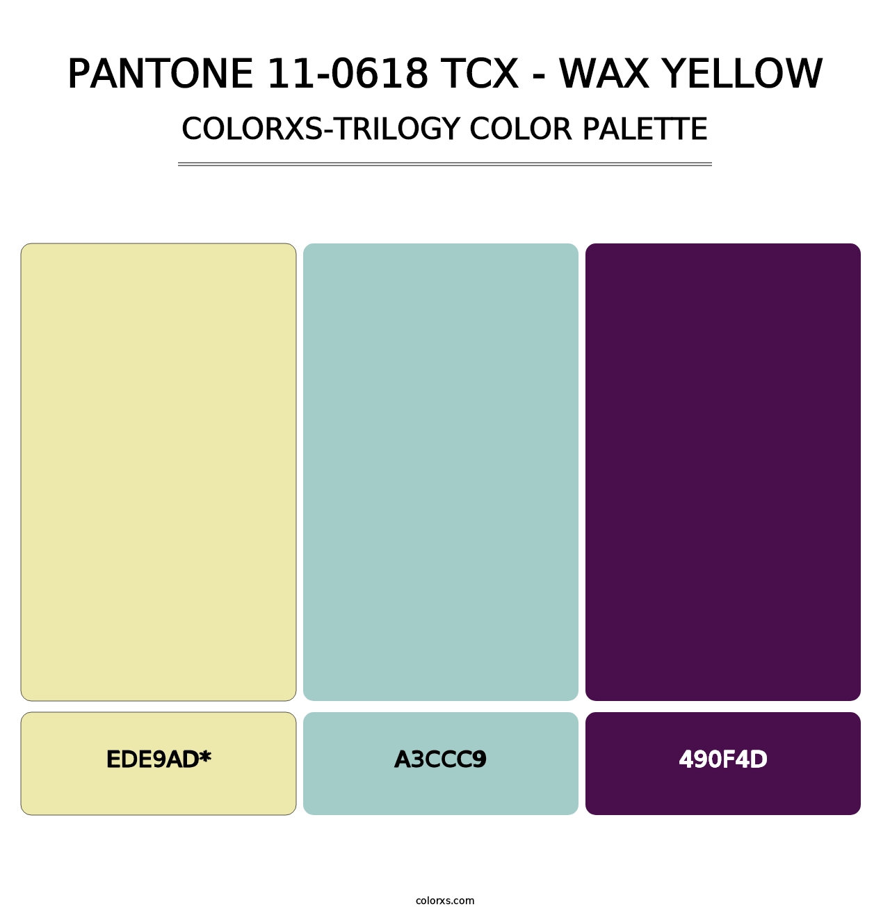 PANTONE 11-0618 TCX - Wax Yellow - Colorxs Trilogy Palette