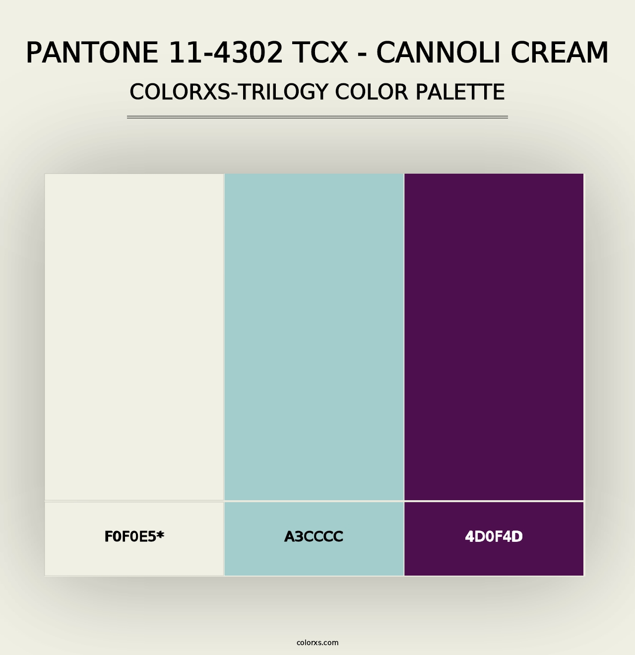 PANTONE 11-4302 TCX - Cannoli Cream - Colorxs Trilogy Palette