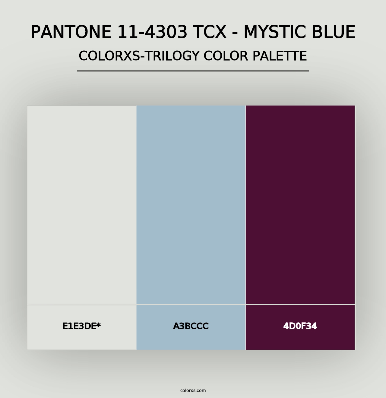 PANTONE 11-4303 TCX - Mystic Blue - Colorxs Trilogy Palette