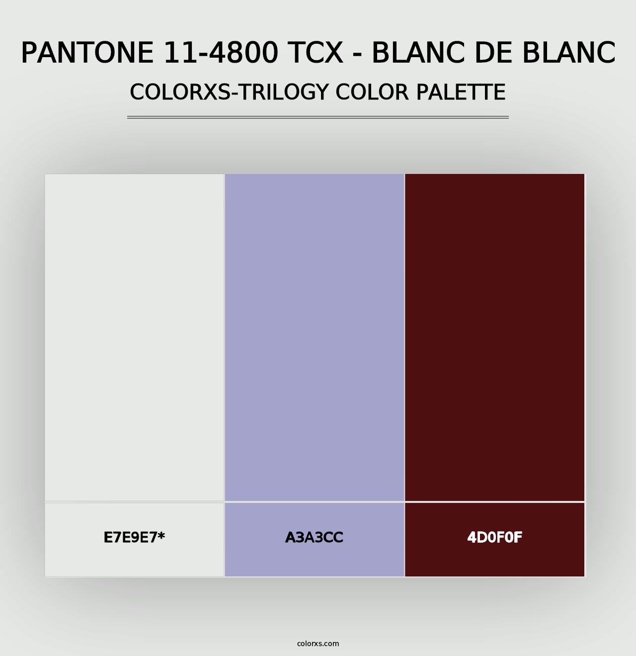 PANTONE 11-4800 TCX - Blanc de Blanc - Colorxs Trilogy Palette