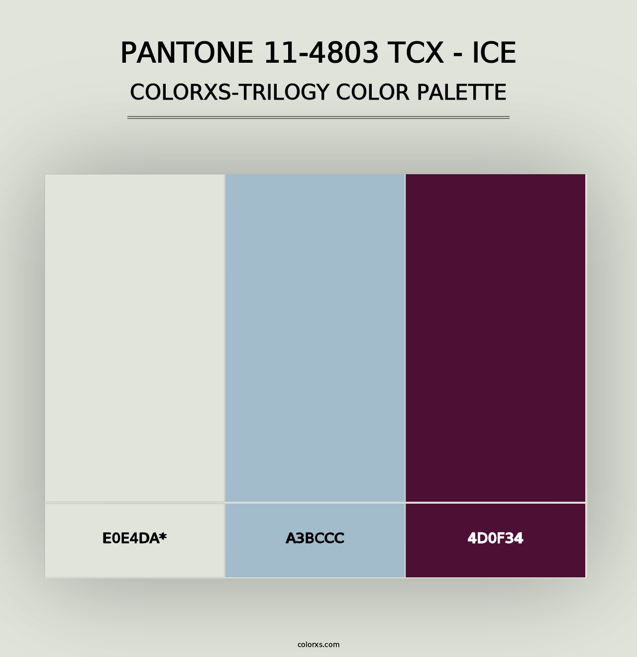 PANTONE 11-4803 TCX - Ice - Colorxs Trilogy Palette