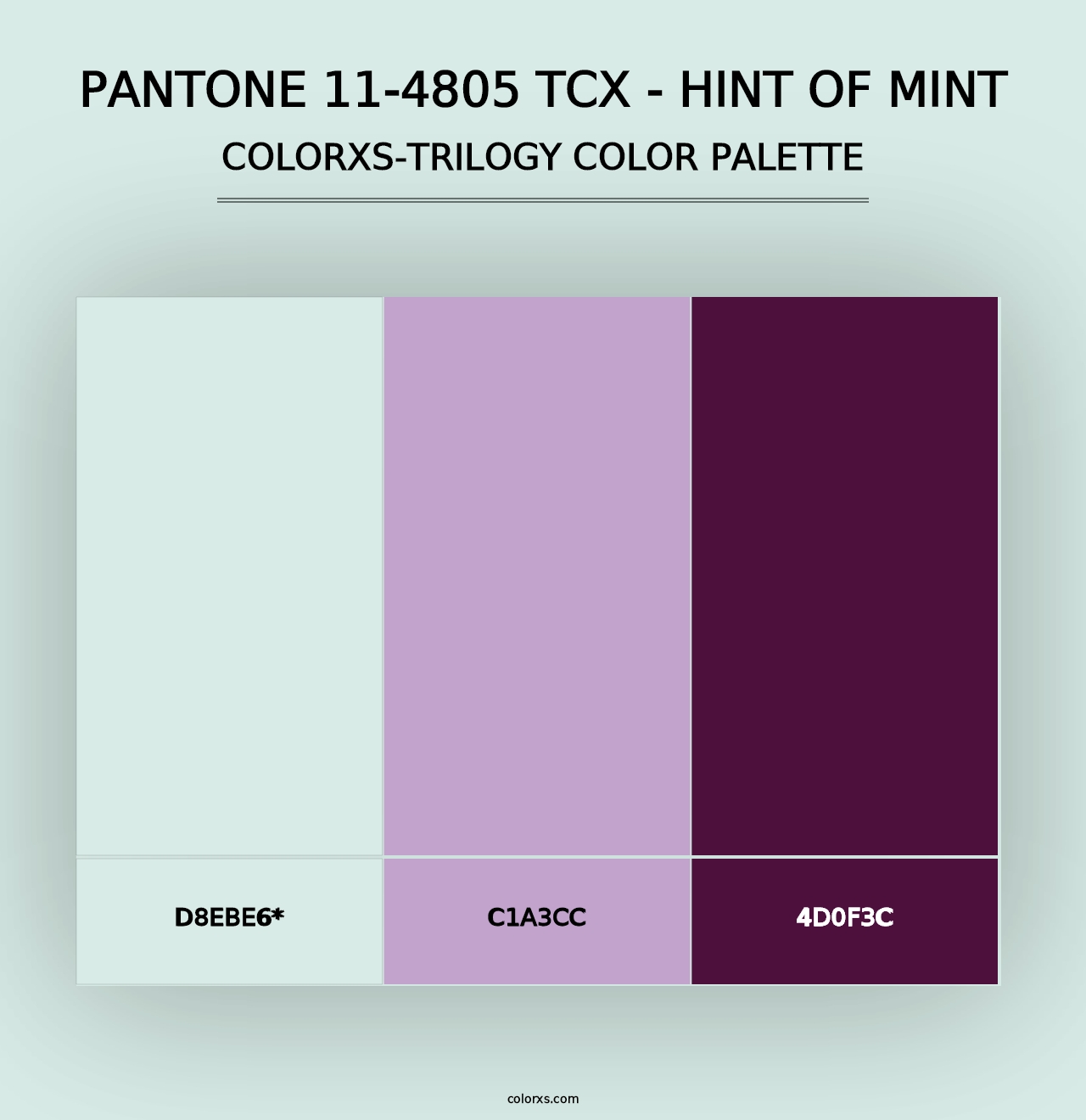 PANTONE 11-4805 TCX - Hint of Mint - Colorxs Trilogy Palette