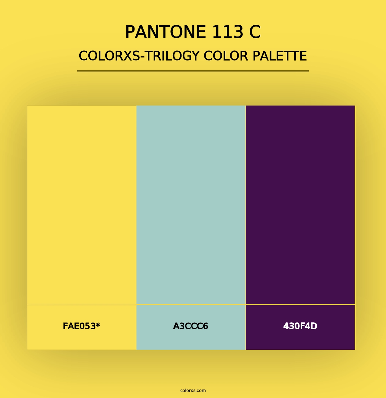 PANTONE 113 C - Colorxs Trilogy Palette