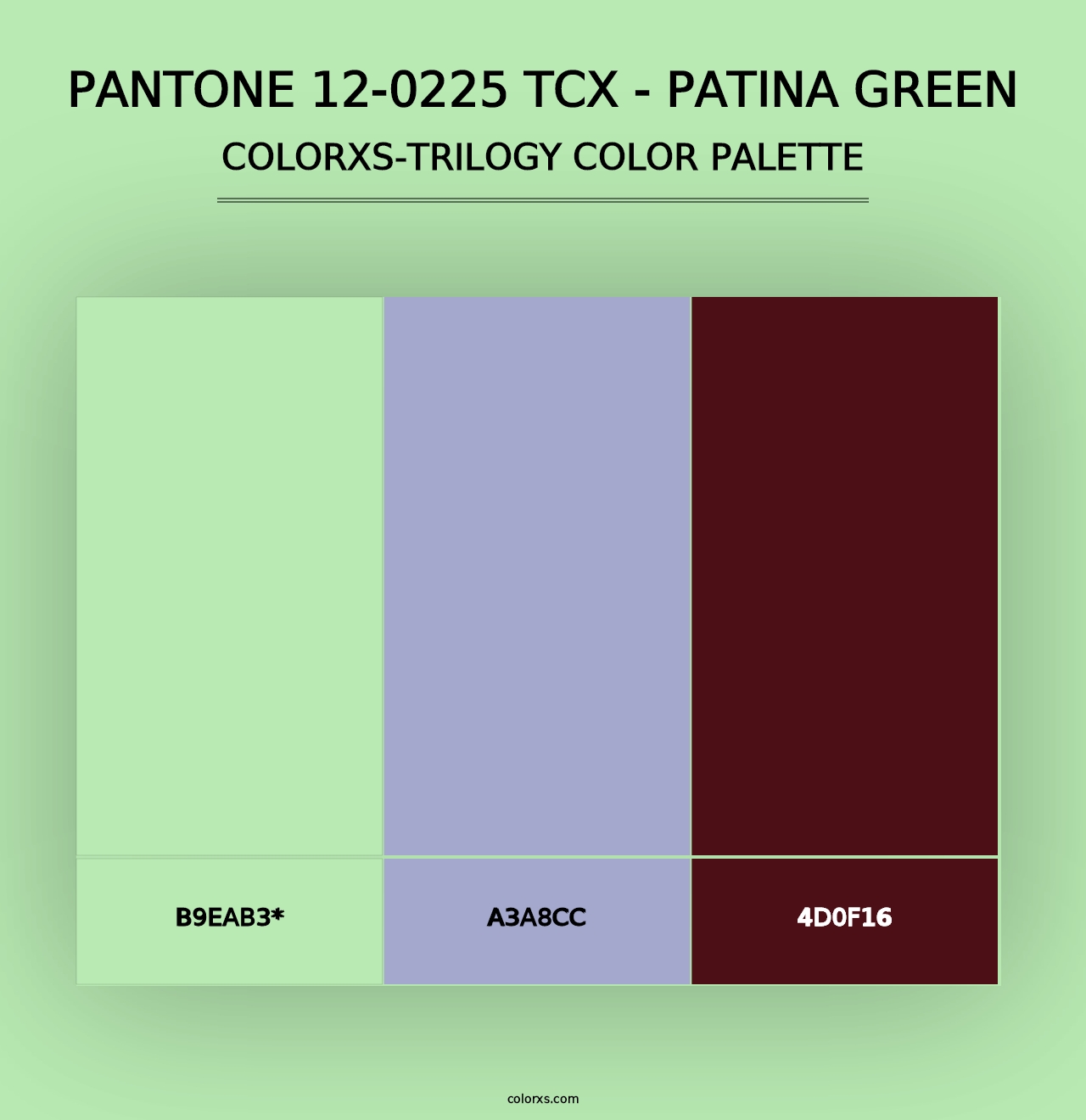 PANTONE 12-0225 TCX - Patina Green - Colorxs Trilogy Palette