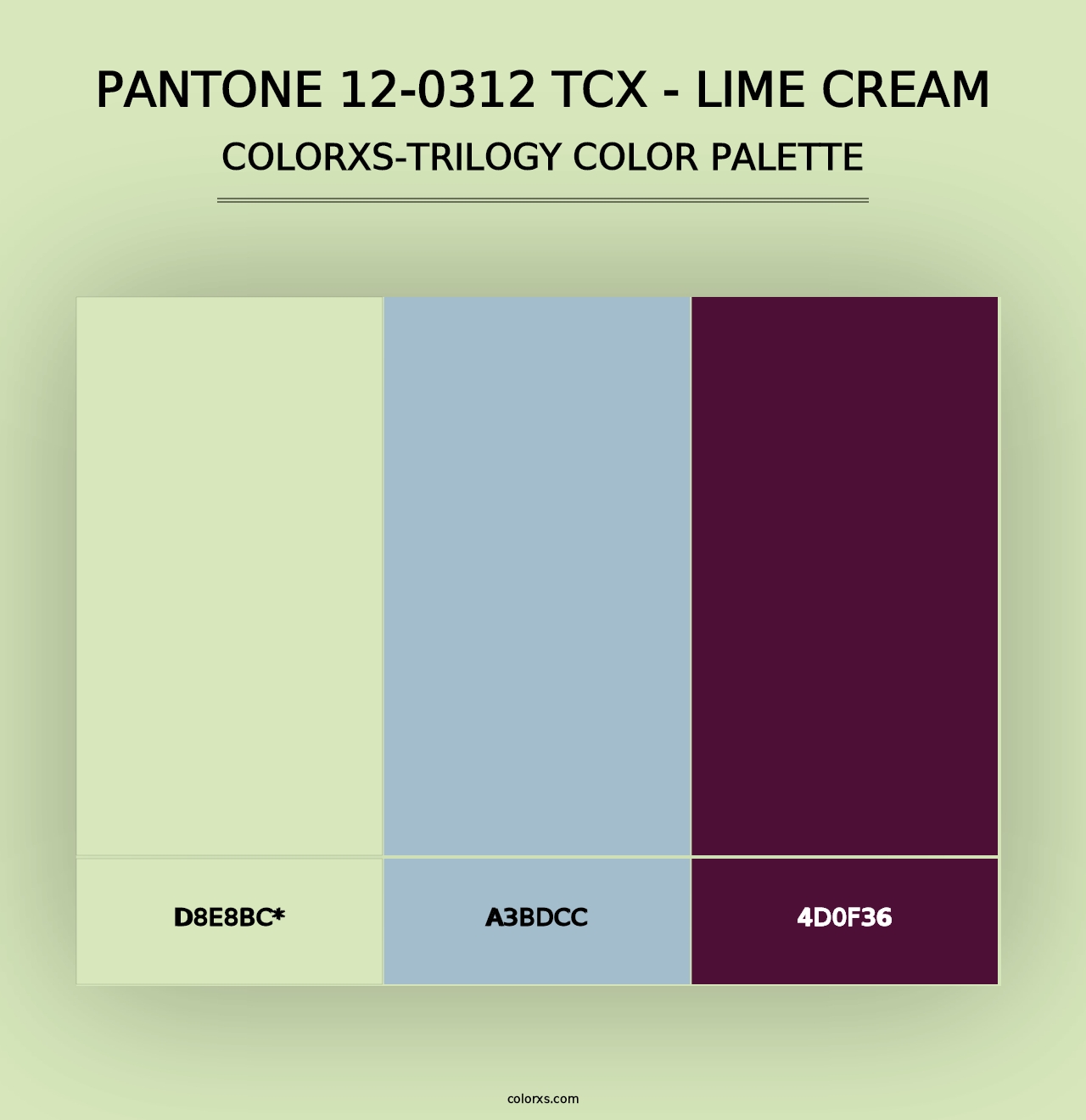 PANTONE 12-0312 TCX - Lime Cream - Colorxs Trilogy Palette