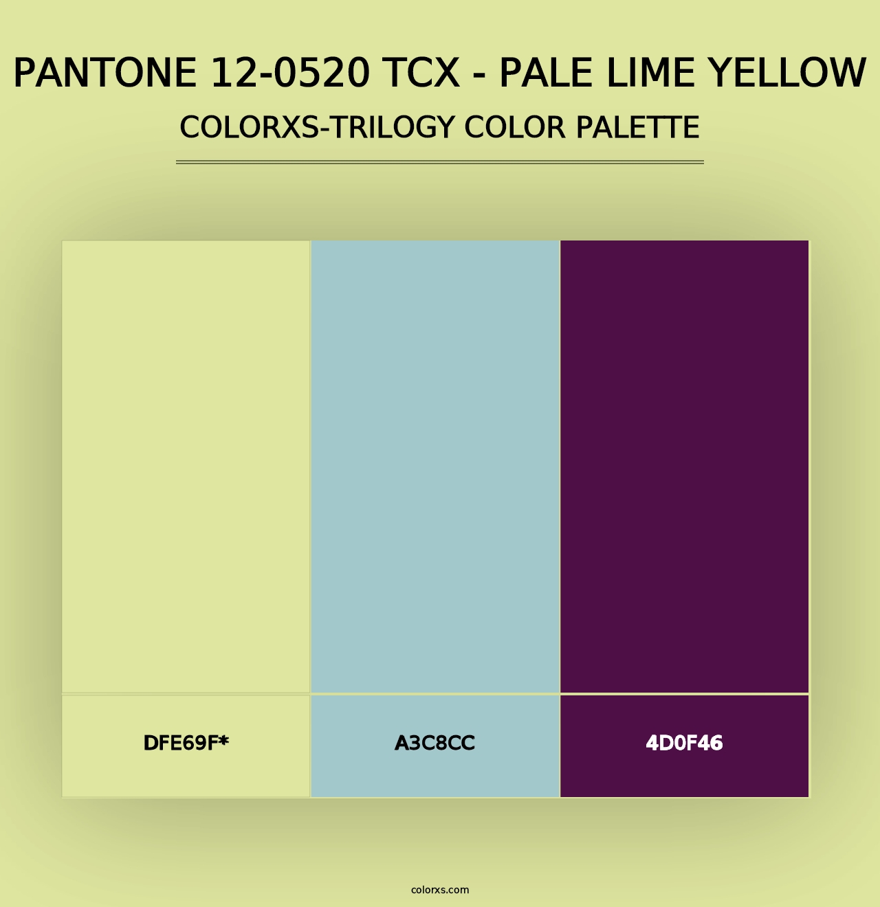 PANTONE 12-0520 TCX - Pale Lime Yellow - Colorxs Trilogy Palette