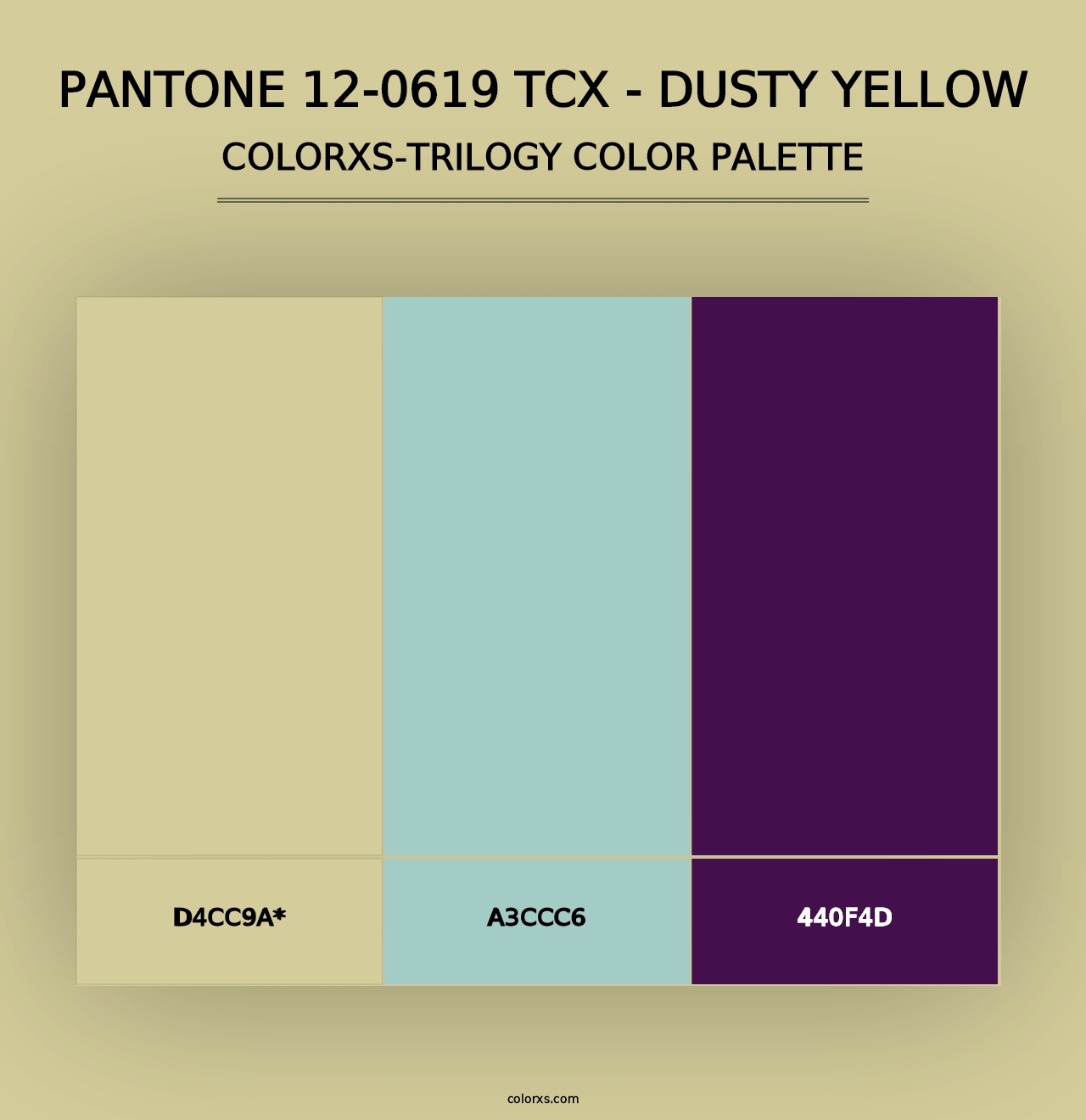 PANTONE 12-0619 TCX - Dusty Yellow - Colorxs Trilogy Palette