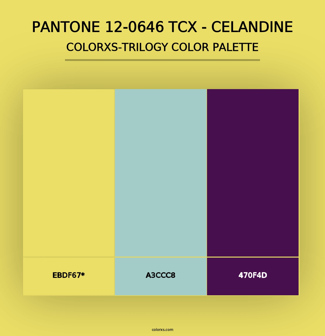 PANTONE 12-0646 TCX - Celandine - Colorxs Trilogy Palette