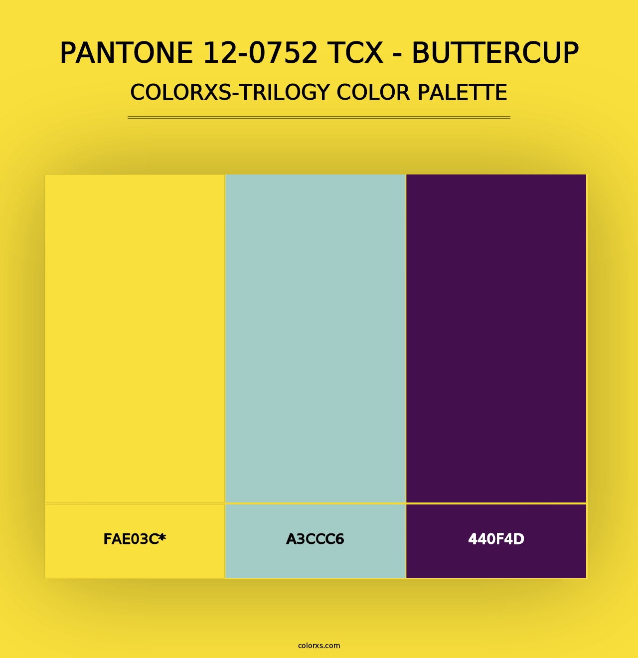 PANTONE 12-0752 TCX - Buttercup - Colorxs Trilogy Palette