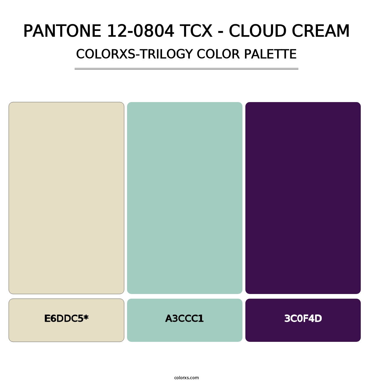 PANTONE 12-0804 TCX - Cloud Cream - Colorxs Trilogy Palette