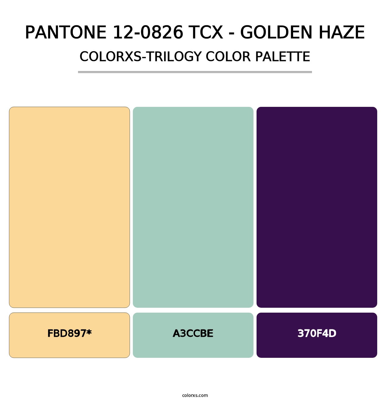 PANTONE 12-0826 TCX - Golden Haze - Colorxs Trilogy Palette