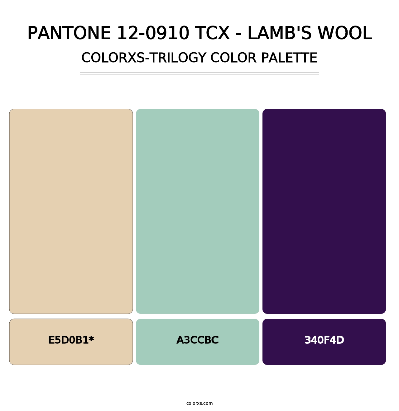 PANTONE 12-0910 TCX - Lamb's Wool - Colorxs Trilogy Palette