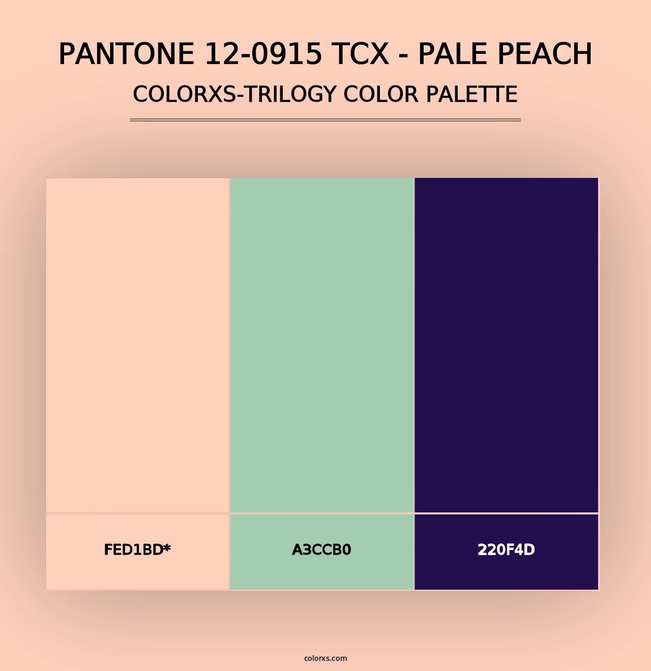 PANTONE 12-0915 TCX - Pale Peach - Colorxs Trilogy Palette