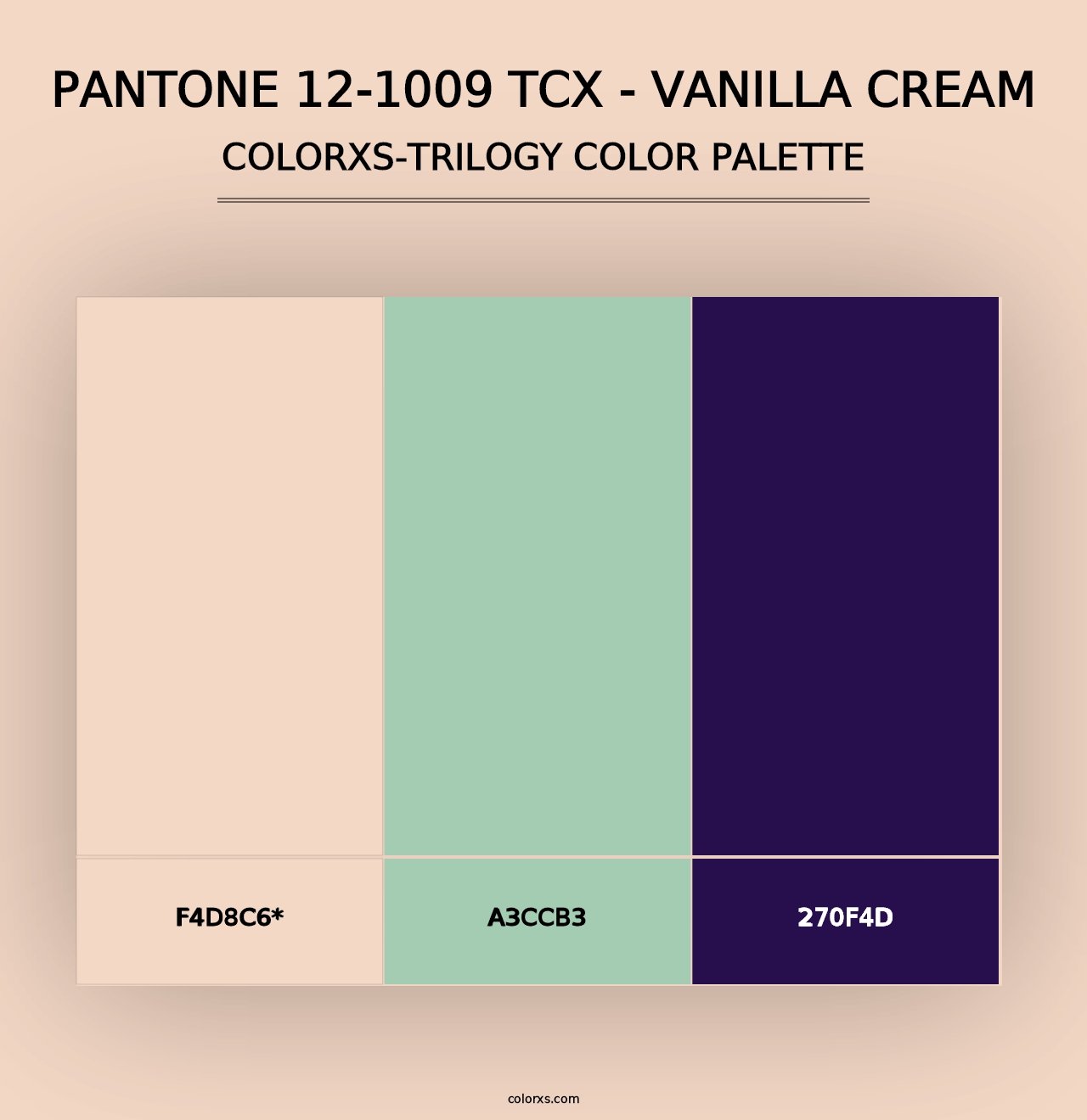 PANTONE 12-1009 TCX - Vanilla Cream - Colorxs Trilogy Palette