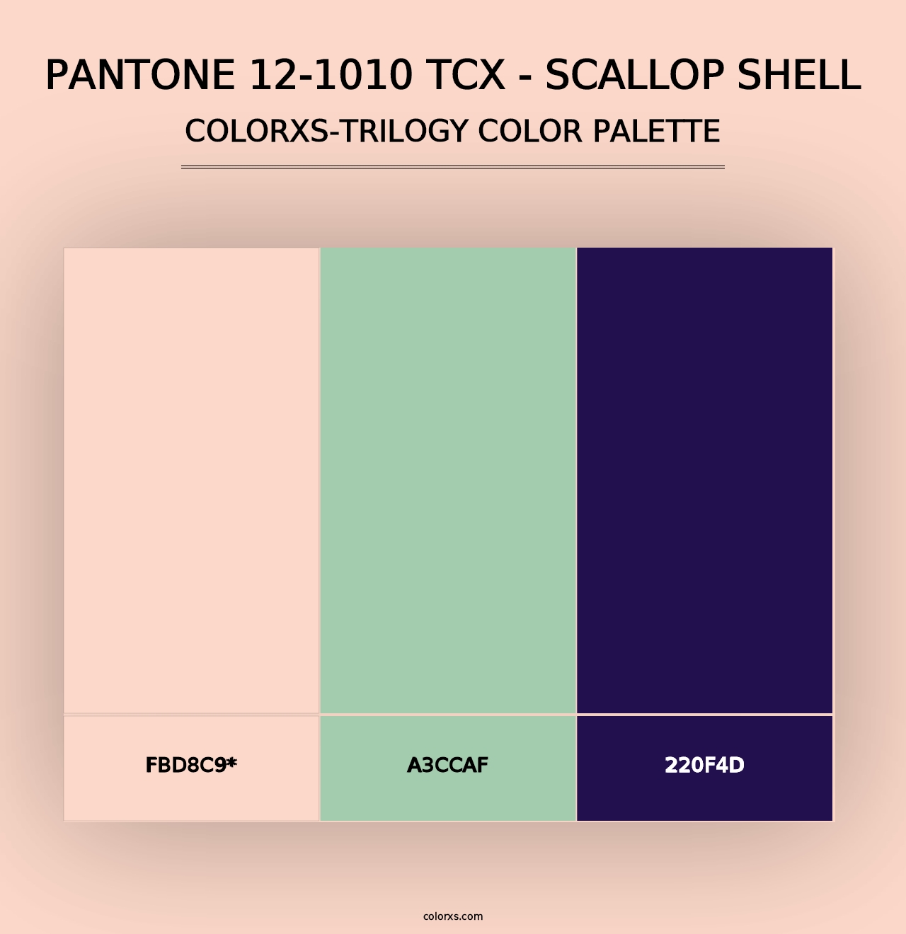 PANTONE 12-1010 TCX - Scallop Shell - Colorxs Trilogy Palette