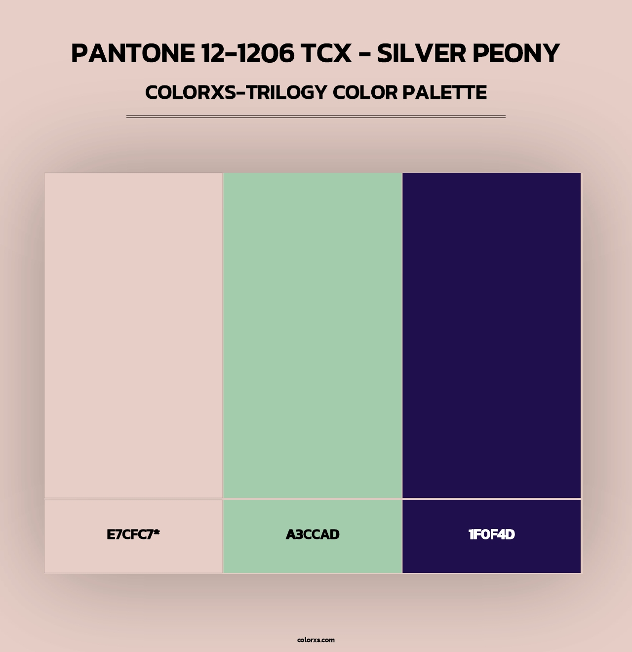 PANTONE 12-1206 TCX - Silver Peony - Colorxs Trilogy Palette